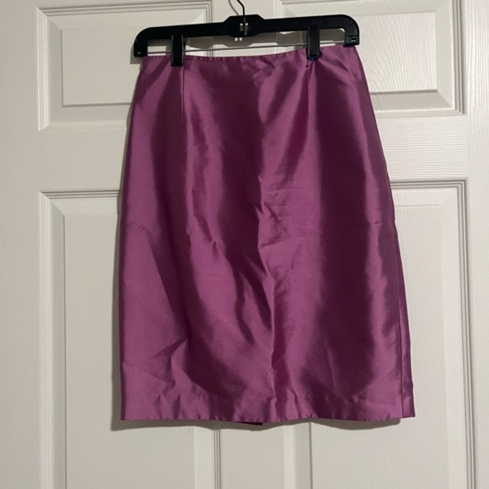 Kay Unger purple Silk/cotton Pencil Skirt